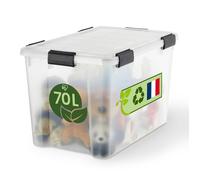 Iris Ohyama, Boite Rangement Hermétique Plastique, 70L, Unité, Transparent, WSB-70