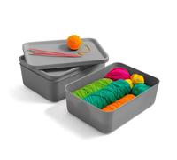 Iris Ohyama, Boites de Rangement dressing plastique, 12L, Lot de 3, Gris, SNL-M