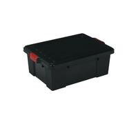 IRIS OHYAMA Lot de 3 boîtes de rangement avec fermeture à clic - Power Box - SK-230 - Plastique - Noir - 25 L - 59 x 38,5 x 18 cm