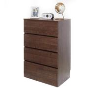 Iris Ohyama, Chiffonier, Buffet, Armoire de Chambre, Meuble de Rangement, Commode Multifonction, 4 tiroirs coulissants, Moderne, Robuste, Salon - Wooden Chest WCH 590- Marron