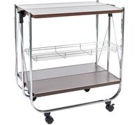 Iris Ohyama, Desserte, Chariot, Plateau de service, Roues, CW-005, Marron, L68.5 x P43.5 x H69 cm