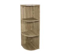 Iris Ohyama,Étagère d'angle / Meuble de rangement modulable, 3 compartiments - Basic Storage Shelf CX-3C - Bois, Brun cendré, L29 x P29 x H87.9 cm