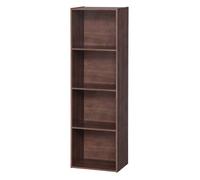 Iris Ohyama, Meuble de Rangement, Bibliothèque, Meuble avec 4 étagères, Grande capacité, Multifonctionnel, Solide, Bureau, Chambre, Salon - Office Basic Rack CX-4FN -Marron