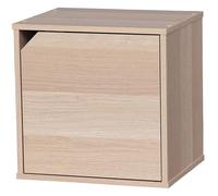 Iris Ohyama, Etagère de rangement, Meuble d'appoint, avec clips, Empilable, QR-34D- Marron clair, L29 x P34.4 x H34.4 cm