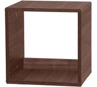 Iris Ohyama, Étagère, Meuble, Cube de Rangement, Petit Meuble de Rangement, Meuble d'appoint,Design, Modulable, Empilable, Solide, Bureau, Chambre, Salon - QR Box - QR-34- Marron