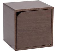 Iris Ohyama, Etagère de rangement, Meuble d'appoint, avec clips, Empilable, QR-34D- Marron, L29 x P34.4 x H34.4 cm