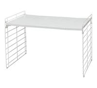 Iris Ohyama, Étagère,Organiseur pour Placard, sous évier, Extensible, Rangement en Plastique pour armoires de Cuisine, Garde-Manger, Aliments et ustensil -Telescopic Rack 1-Tier USD-1V- Blanc