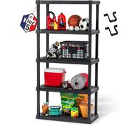 Iris Ohyama, Etagere Plastique Rangement, Résistante, Noir, Charge de 30 kg par Niveau, Facile à Assembler, Etagere Garage,...