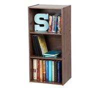 Iris Ohyama, Meuble de Rangement en Bois, bibliothèque 40cm de Largeur, 3 Niveaux, Étagère, Meuble, Modulaire, Marron,Salon, Bureau, Chambre, Livres, Décoration, Assemblage Facile, CX-3