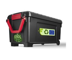 Iris Ohyama, Grande Malle de Rangement plastiques résistante, 170L, Unité, Noir, SIA-1000