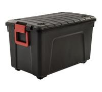 IRIS OHYAMA Lot de 2 boites de rangement bricolage - Store It All - 110 L - Noir et rouge - 75 x 44,5 x 44,5 cm