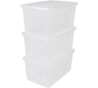 Lot de 3 bacs de rangement avec couvercle IRIS OHYAMA - Transparents - 50 L - 59,5 x 39,5 x 20 cm