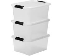 Iris Ohyama – Boîte de rangement TB-15 15 L transparente, lot de 3, empilable, avec couvercle