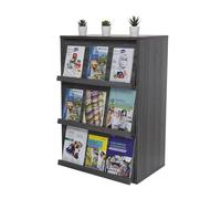 Iris Ohyama, Meuble, Bibliothèque, étagère de rangement avec 3 portes, CHR-3, Chêne Gris, L40.9 x P59 x H83.6 cm