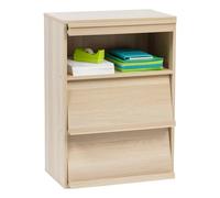 Iris Ohyama, Meuble, Bibliothèque, Étagère de Rangement, 3 Portes rabattables, Design, Solide, Moderne, Multi-Usage, Bureau, Chambre, Salon - Flap Rack CHR-3 - Marron Clair