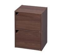 Iris ohyama meuble de bureau 2 tiroirs - Brun