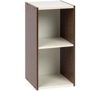 Iris Ohyama, Bibliotheque Gain de Place, Extra Large 2 Etageres, Marron, Réglable, Modulable, pour Salon, Bureau, Chambre, Livres, CD, Petit Meuble de Rangement, Montage Facile, UB-6035