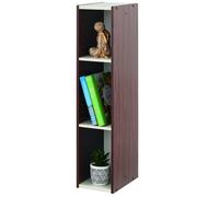 Iris Ohyama, Bibliotheque Gain de Place, Etroite 3 Etageres, Marron, Réglable, Modulable, pour Salon, Bureau, Chambre, Livres, CD, Petit Meuble de Rangement, Montage Facile, UB-9020
