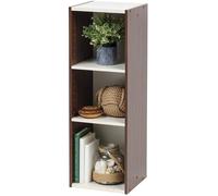 Iris Ohyama, Bibliotheque Gain de Place, Large 3 Etageres, Marron, Réglable, Modulable, pour Salon, Bureau, Chambre, Livres, CD, Petit Meuble de Rangement, Montage Facile, UB-9030
