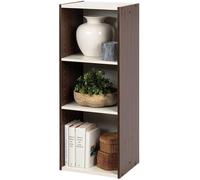 Iris Ohyama, Bibliotheque Gain de Place, Extra Large 3 Etageres, Marron, Réglable, Modulable, pour Salon, Bureau, Chambre, Livres, CD, Petit Meuble de Rangement, Montage Facile, UB-9035