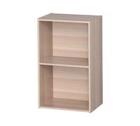 Iris Ohyama, Meuble de Rangement, Bibliothèque, Meuble avec 2 étagères, Grande capacité, Multifonctionnel,Solide Bureau, Chambre, Salon - Office Basic Rack CX-2FN - Marron Clair