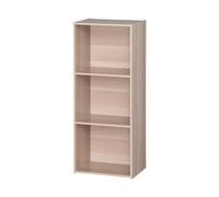 Iris Ohyama, Meuble de Rangement, Bibliothèque, Meuble avec 3 étagères, Grande capacité, Multifonctionnel, Solide, Bureau, Chambre, Salon - Office Basic Rack CX-3FN - Marron Clair