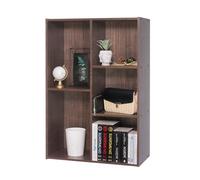 Iris Ohyama, Meuble de Rangement en Bois, bibliothèque 40 cm de Largeur, à Cube, Étagère 5 Compartiments, Modulaire, Polyvalent, Marron, Salon, Bureau, Chambre, Livre, Assemblage Facile, CX-23C