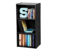 Iris Ohyama, Meuble de Rangement en Bois, bibliothèque 40cm de largeur, 3 Niveaux, Étagère, Meuble, Modulaire, Polyvalent, Noir,Salon, Bureau, Chambre, Livres, Déco, Assemblage Facile, CX-3