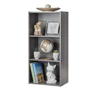 Iris Ohyama, Meuble de Rangement en Bois, bibliothèque 40cm de Largeur, 3 Niveaux Étagère, Meuble Modulaire, Polyvalent, Gris, Salon, Bureau, Chambre, Livre, Déco, Assemblage Facile, CX-3