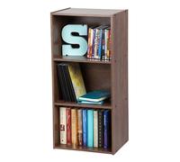 Iris Ohyama, Meuble de Rangement en Bois, bibliothèque 40cm de Largeur, 3 Niveaux, Étagère, Meuble, Modulaire, Marron,Salon, Bureau, Chambre, Livres, Décoration, Assemblage Facile, CX-3