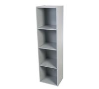 Iris Ohyama,Meuble de rangement modulaire/Étagère pour jouets, 4 compartiments - KCX-4 - Bois, Gris, L35.4 x P35.1 x H138.6 cm