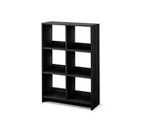 Iris Ohyama, Meuble de Rangement Ouvert, Bibliothèque, Étagère de 6 casiers, Grande capacité, Horizontale & Verticale, Bureau, Chambre, Salon - Wood Open Shelf WOS-6 -Chêne Noir