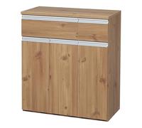 Iris Ohyama - Meuble de Tri Sélectif 3 Compartiments, 45 L, Design Moderne en Bois avec Tiroirs, Rangement pour Déchet Recyclable, Poubelle, pour Cuisine, Bureau, Salle de bain, Marron Clair, PKT-8670