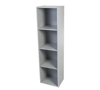 Iris Ohyama, Meuble Enfant, Bibliothèque à Livres, Organiseur de Jouets, 4 étagères Fixes, Multifonctionnelle, Design, Crèche, Chambre, Ecole - Kids Cube Shelf KCX-4 - Gris