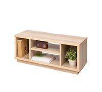 Iris Ohyama, Meuble TV, Support télévision pour ecran jusqu'à 43 Pouces, 4 Etagères, Sortie-câbles, Pieds Ajustables, Chambre, Salon - TV Cabinet Standard OTS-100S - Marron Clair