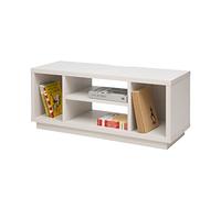Iris Ohyama, Meuble TV, Support télévision pour ecran jusqu'à 43 Pouces, 4 Etagères, Sortie-câbles, Pieds Ajustables, Chambre, Salon - TV Cabinet Standard OTS-100S - Chêne Blanc