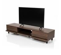 Iris Ohyama, Meuble TV, Support télévision pour ecran jusqu'à 65 Pouces, 4 Etagères, Sortie-câbles, Contemporain, Chambre, Salon - TV Cabinet BAB-150A - Marron