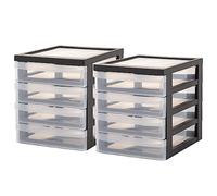 Iris Ohyama, Organisateur de bureau, 4 Tiroirs A5, Lot de 2, DC-A5 | Un petit meuble rangement compact. Excellent organiseur bureau et casier rangement pour vos accessoires