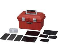 Iris Ohyama, Organiseur, Caisse, Coffre, Bac, Boite A outils, Sans BPA, HP-46, rouge, Clips de fermeture- L28 x P46 x H27 cm