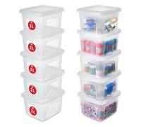 Iris Ohyama, Petite Boite de Rangement Multi-Usages, 2L, Lot de 10, Transparent, MCB-2