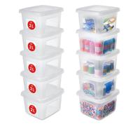 Iris Ohyama, Petite Boite de Rangement Multi-Usages, 2L, Lot de 10, Transparent, MCB-2