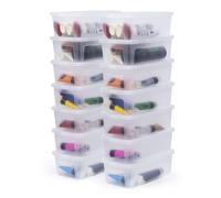 Iris Ohyama, Petite Boite de Rangement Multi-Usages, 5L, Lot de 14, Transparent, MCB-5