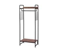 Iris Ohyama, Portant a Vetement en Métal, Penderie avec Étagère en Bois, Porte Manteau, Vertical, Noir, Solide, pour Chambre, Studio, Dressing, Vêtement & Chaussure, Entrée, Montage Facile, PI-B4