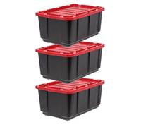 Iris Ohyama - Set de 3, 100 L - Caisse rangement avec couvercle - Coffre de rangement exterieur - robuste, empilable, sans BPA, dura