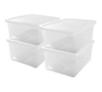 IRIS OHYAMA Set de 4 boîtes de rangement avec couvercle NCB-40 - 4x 40 L - L54 x l39.5 x H24.5 cm - Transparent