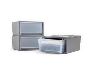 Iris Ohyama, Tiroirs en Plastique Empilables, Commode de chambre, 32L, Set de 3, Medium, Gris foncé, Tiroir Facile à Ouvrir, pour Placard, Chambre, Entrée, Sans BPA, Organisateur, Tour, BC-NS-500