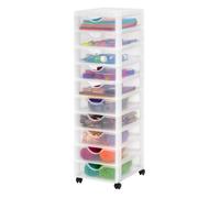 Iris Ohyama, Tour de rangement, Organisateur plastique, 10 Petits Tiroirs, Blanc, DDDC-010
