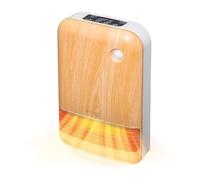 Iris Ohyama, Woozoo Chauffage d'appoint compact/Radiateur céramique mobile, Portée 90cm, 1500W, Détecteur de mouvement pour économies, Minuteur d'arrêt, Salle de bain, salon - JCH-15TD4 - Bois clair
