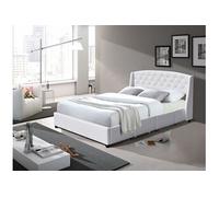 iris Solide et Confortable Lit 140x200 avec Sommier avec 4 tiroirs+Tete de lit Couleur BLANC
