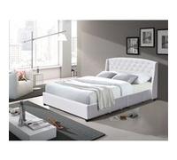 iris Solide et Confortable Lit 160x200 avec Sommier avec 4 tiroirs+Tete de lit Couleur BLANC Blanc G